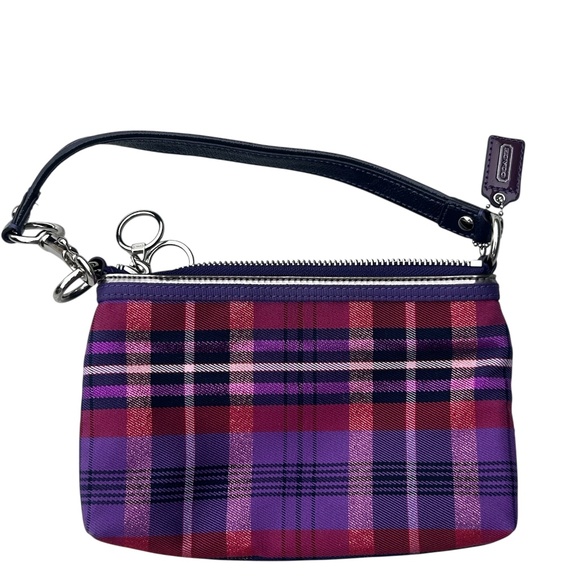 Coach Poppy Vintage Purple Tartan Plaid Design - Picture 2 of 6